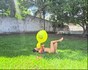 Blow to pop in open air with punch balls balloons (Full video on C4S / MV / OF / ite)